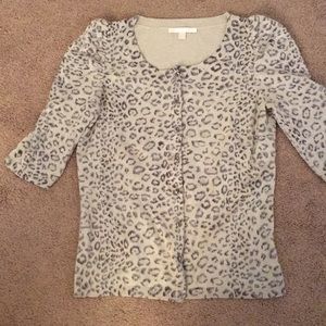 Leopard print Rebecca Taylor cardigan size L